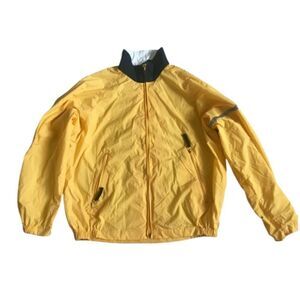 Nautica Competition Men's Windbreaker Jacket Yellow Large Sail Mesh Lining
